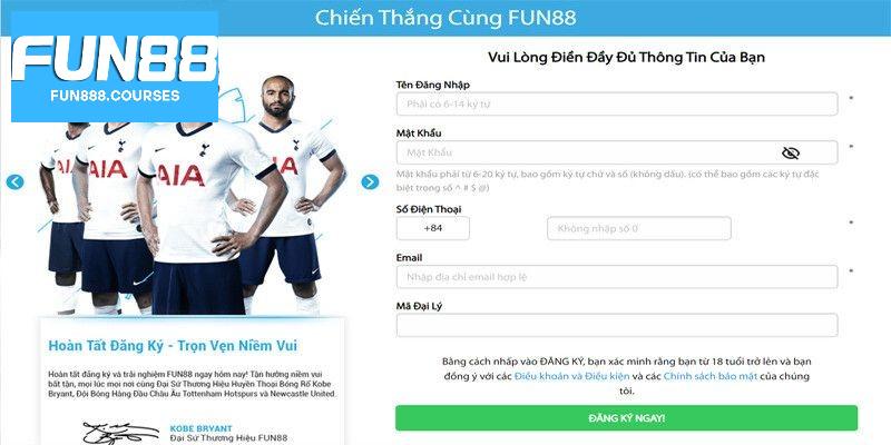 Form đăng ký fun88