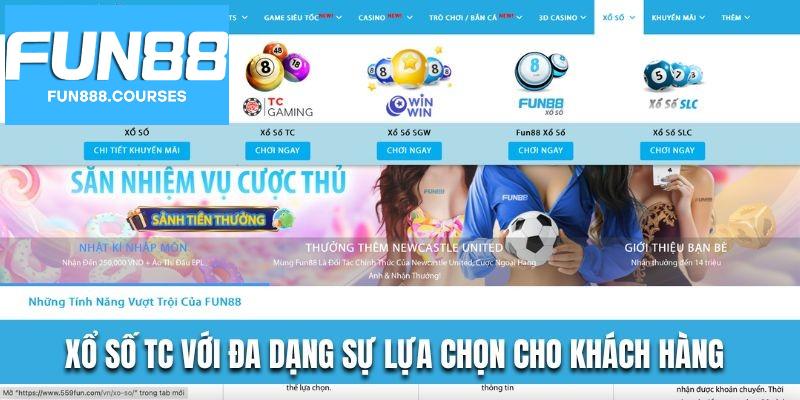 Xổ số TC Fun88 – Đặt cược thông minh, thưởng rơi liền tay 1 Xổ số TC Fun88